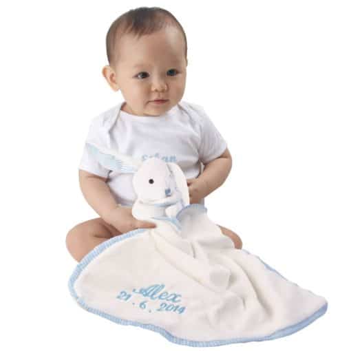 My Birthday bunny blankie with name and birth date