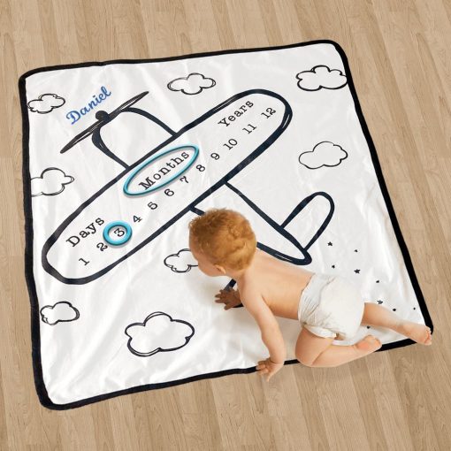 Personalized milestone blanket- Airplane