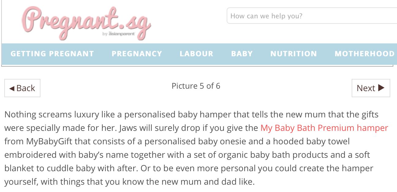 pregnant.sg review on mybabygift.com