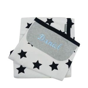 Personalised White and Black stars blanket