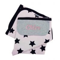 Personalised Pink and black stars blanket