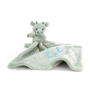Bashful Dragon Soother with Initials,  Size 34cmX34cm