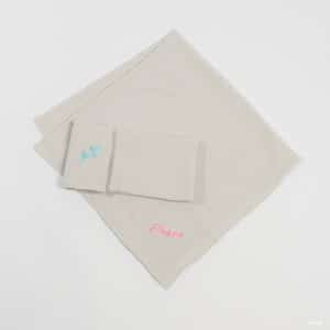 Grey Muslin blanket with pink(for girls) or blue(for boys) embroidery