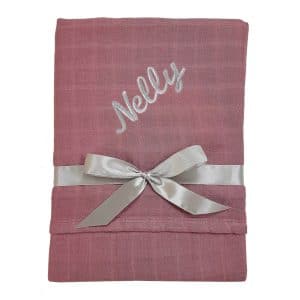 Personalised Plum organic bamboo swaddle