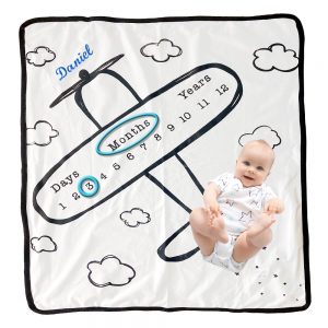 Personalized milestone blanket- Airplane